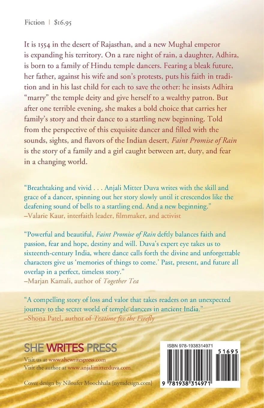 Rückseite: 9781938314971 | Faint Promise of Rain | A Novel | Anjali Mitter Duva | Taschenbuch