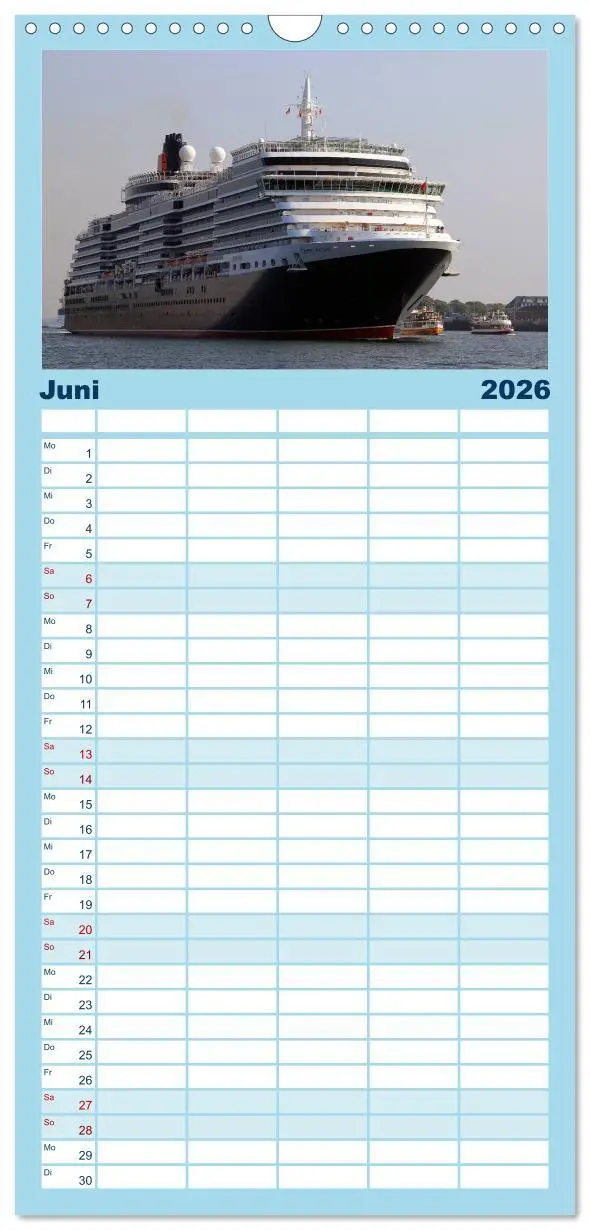 Bild: 9783516514971 | Familienplaner 2026 - Kreuzfahrtschiffe in Europa mit 5 Spalten...