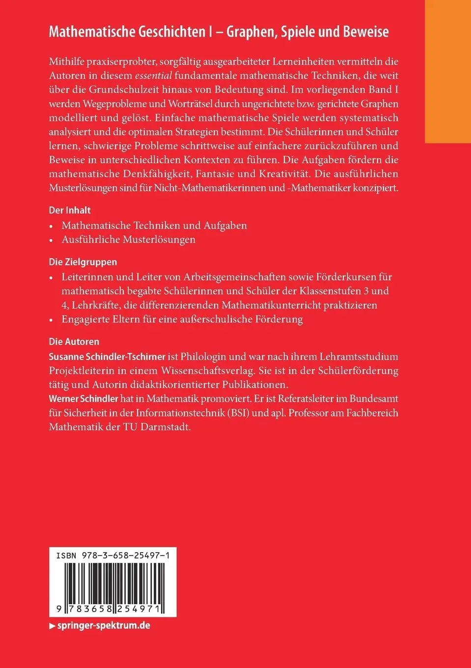 Rückseite: 9783658254971 | Mathematische Geschichten I - Graphen, Spiele und Beweise | Buch