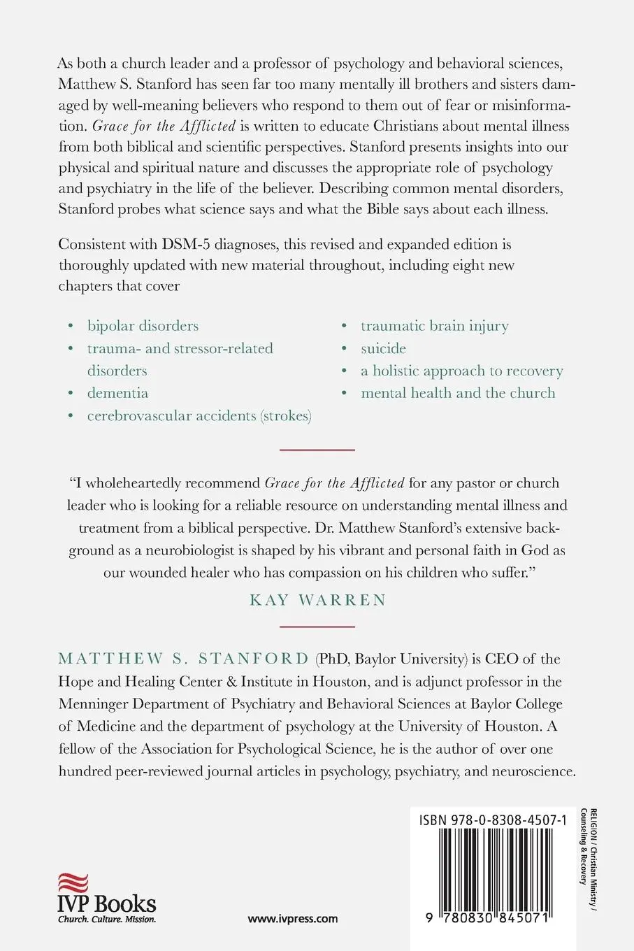 Rückseite: 9780830845071 | Grace for the Afflicted | Matthew S. Stanford | Taschenbuch | Englisch