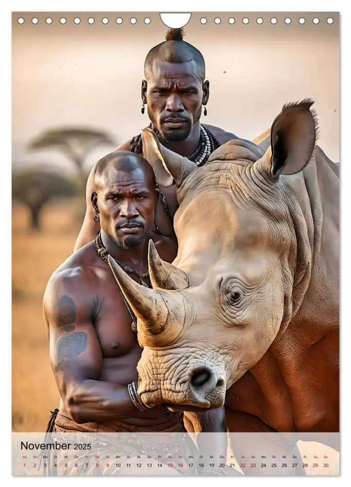 Bild: 9783435845071 | Verwegene Kerle - Muskeln, Tattoos und wilde Tiere (Wandkalender...