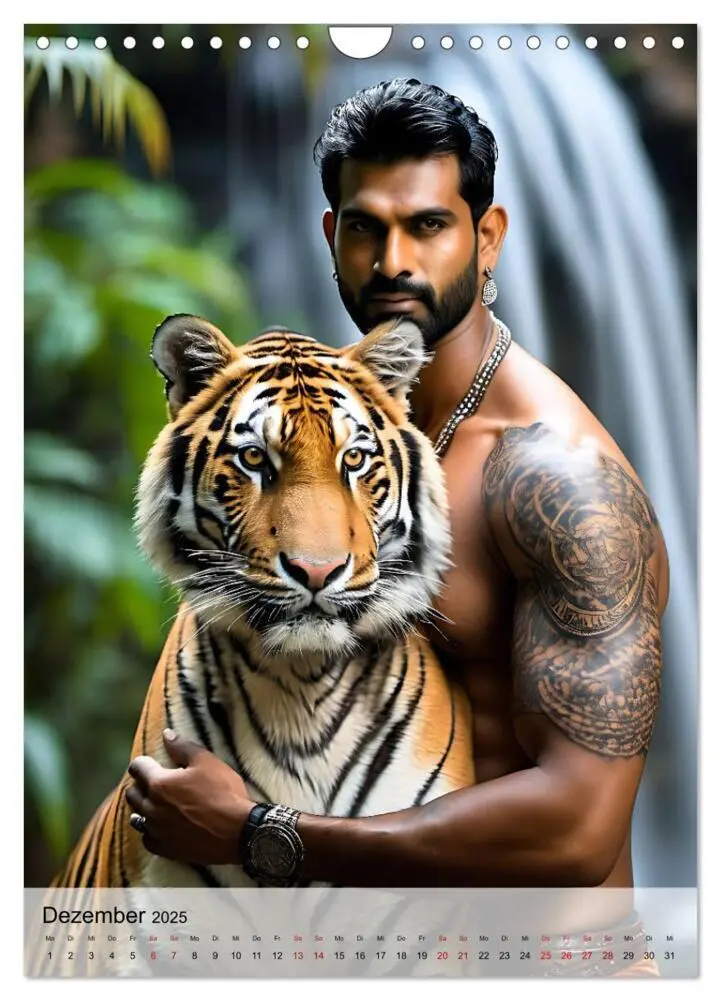 Bild: 9783435845071 | Verwegene Kerle - Muskeln, Tattoos und wilde Tiere (Wandkalender...