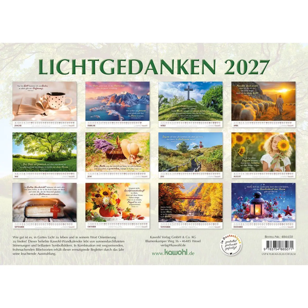 Bild: 9783754865071 | Lichtgedanken 2027 | Kalender | Spiralbindung | 14 S. | Deutsch | 2027