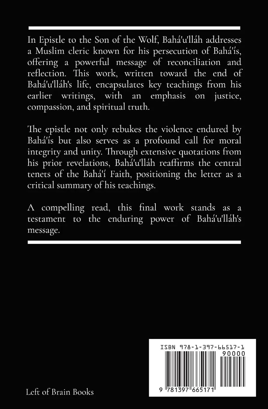 Rückseite: 9781397665171 | Epistle to the Son of the Wolf | Bahá'U'Lláh | Taschenbuch | Englisch