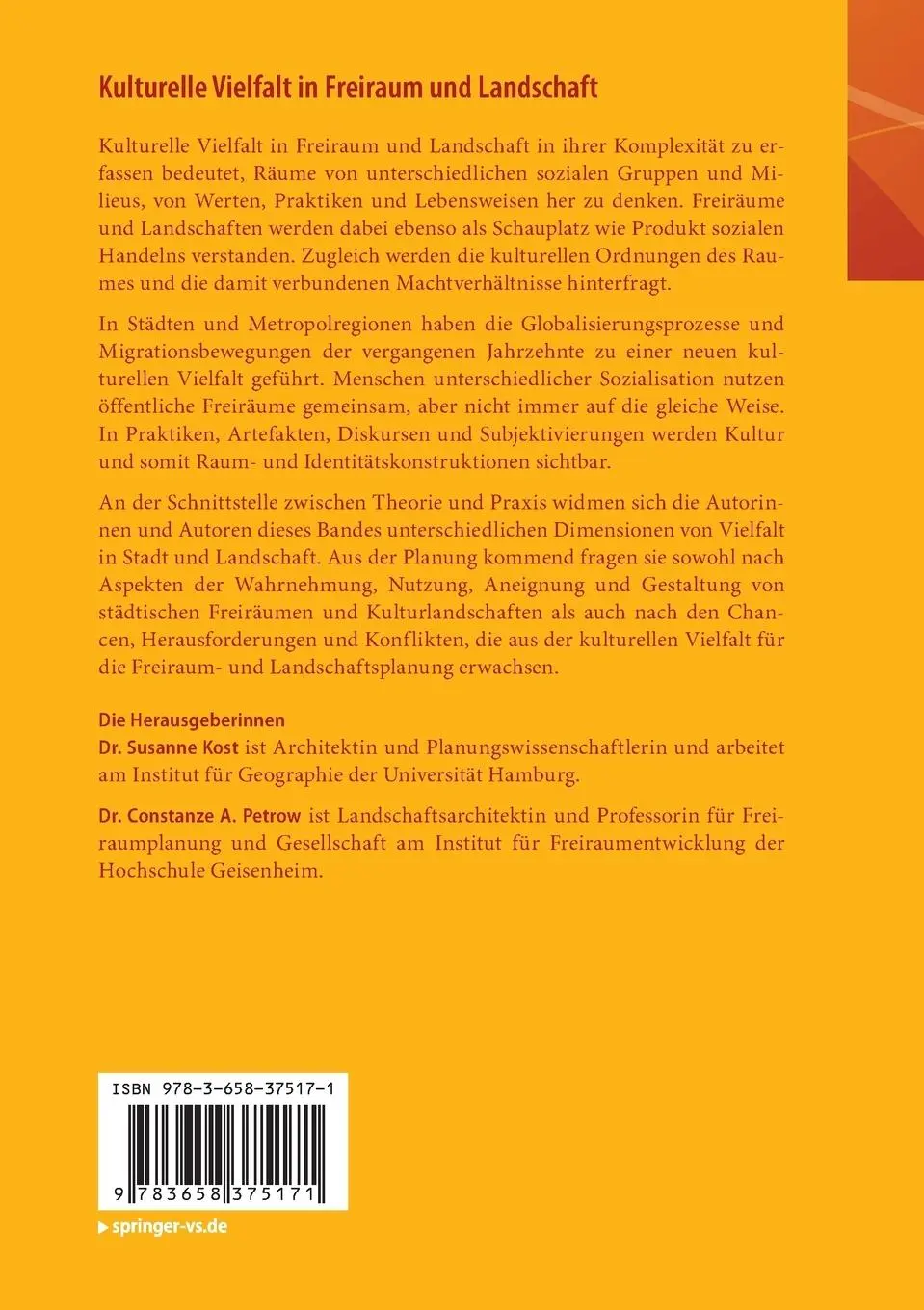 Rückseite: 9783658375171 | Kulturelle Vielfalt in Freiraum und Landschaft | Petrow (u. a.) | Buch