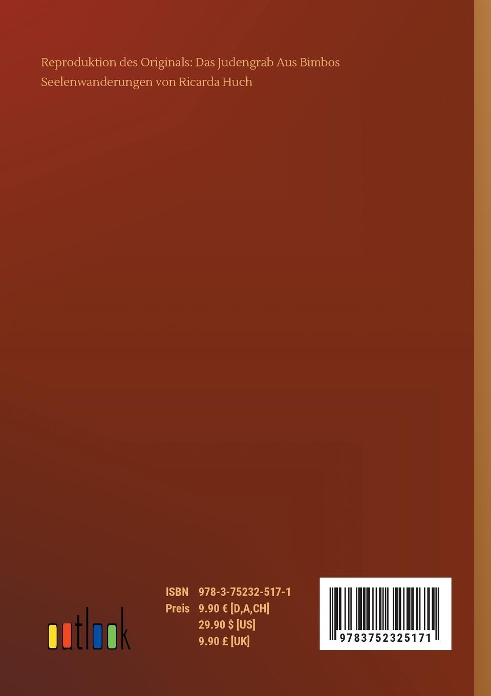 Rückseite: 9783752325171 | Das Judengrab Aus Bimbos Seelenwanderungen | Ricarda Huch | Buch