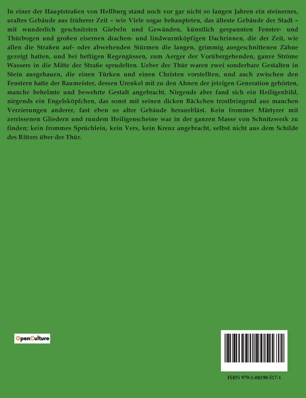Rückseite: 9791041905171 | Das alte Haus | Friedrich Gerstäcker | Taschenbuch | 136 S. | Deutsch