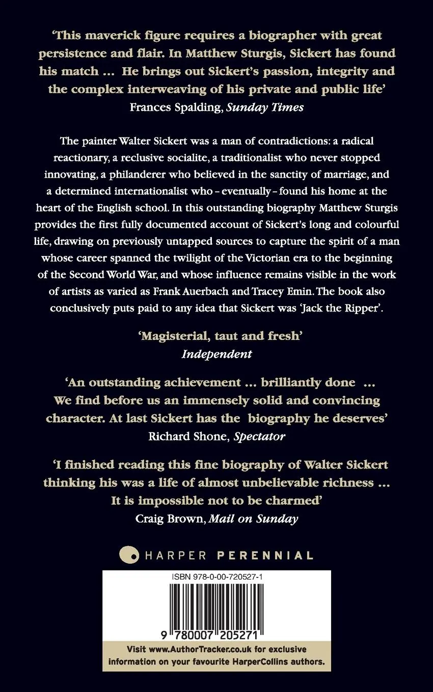 Rückseite: 9780007205271 | Walter Sickert | A Life | Matthew Sturgis | Taschenbuch | Englisch