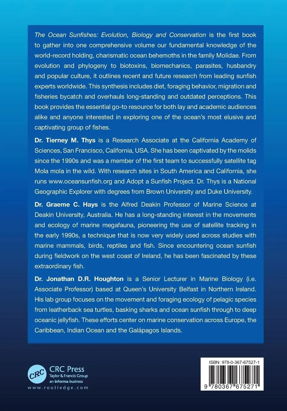 Rückseite: 9780367675271 | The Ocean Sunfishes | Evolution, Biology and Conservation | Buch