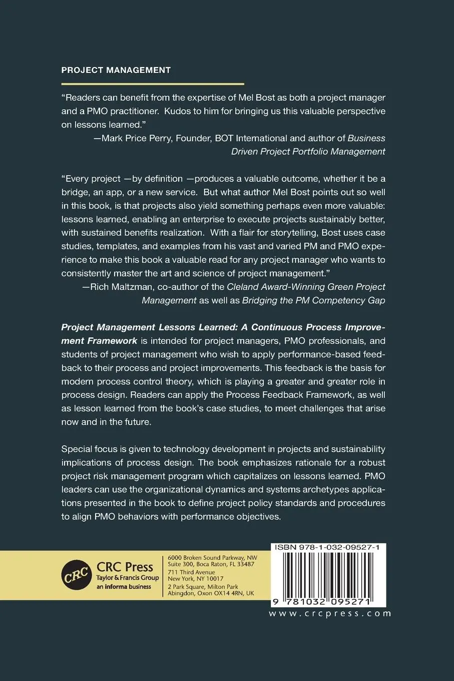 Rückseite: 9781032095271 | Project Management Lessons Learned | Mel Bost | Taschenbuch | Englisch