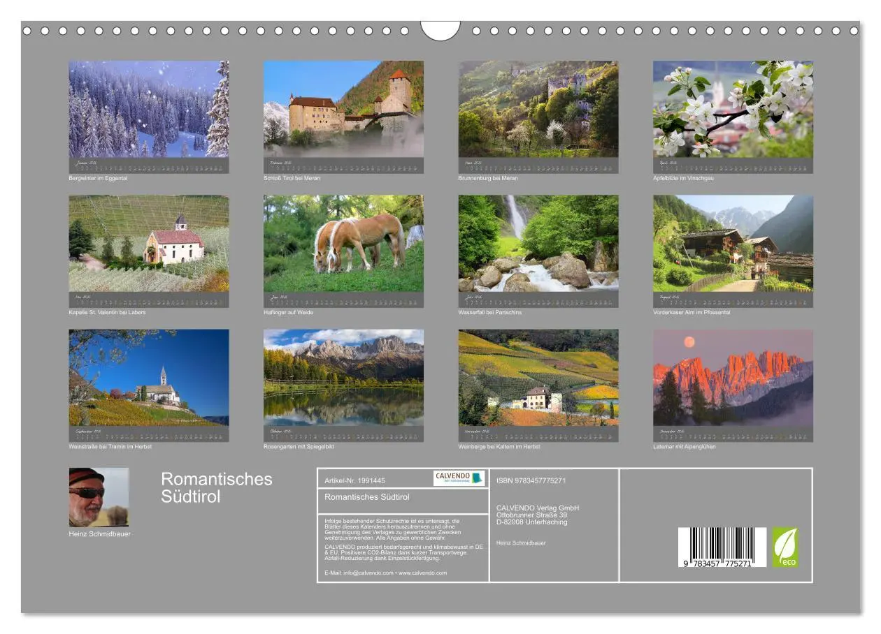 Bild: 9783457775271 | Romantisches Südtirol (Wandkalender 2026 DIN A3 quer), CALVENDO...
