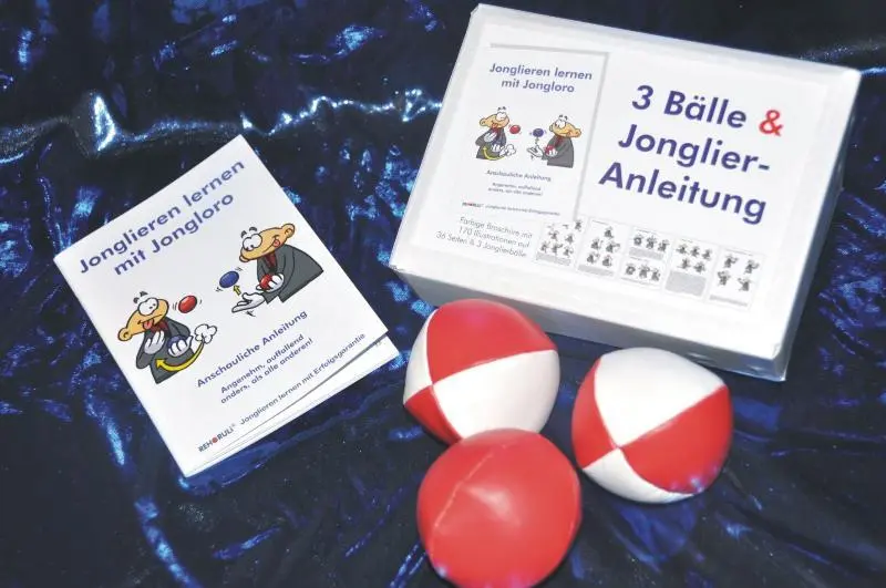 Cover: 9783940965271 | 3 Bälle &amp; Jonglier-Anleitung (rot-weiß, rot, rot-weiß) | Ehlers | Box