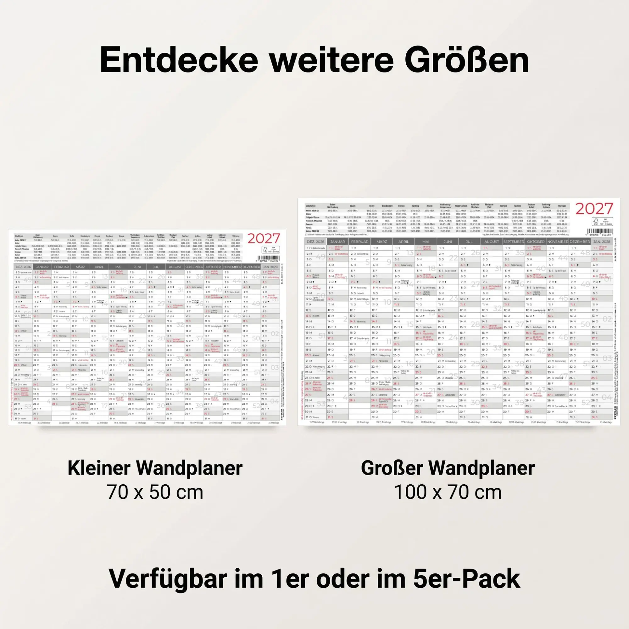 Bild: 4069095015371 | Kleiner Wandplaner 1 Stk. gerollt 2027 | Neumann Verlage GmbH &amp; Co KG