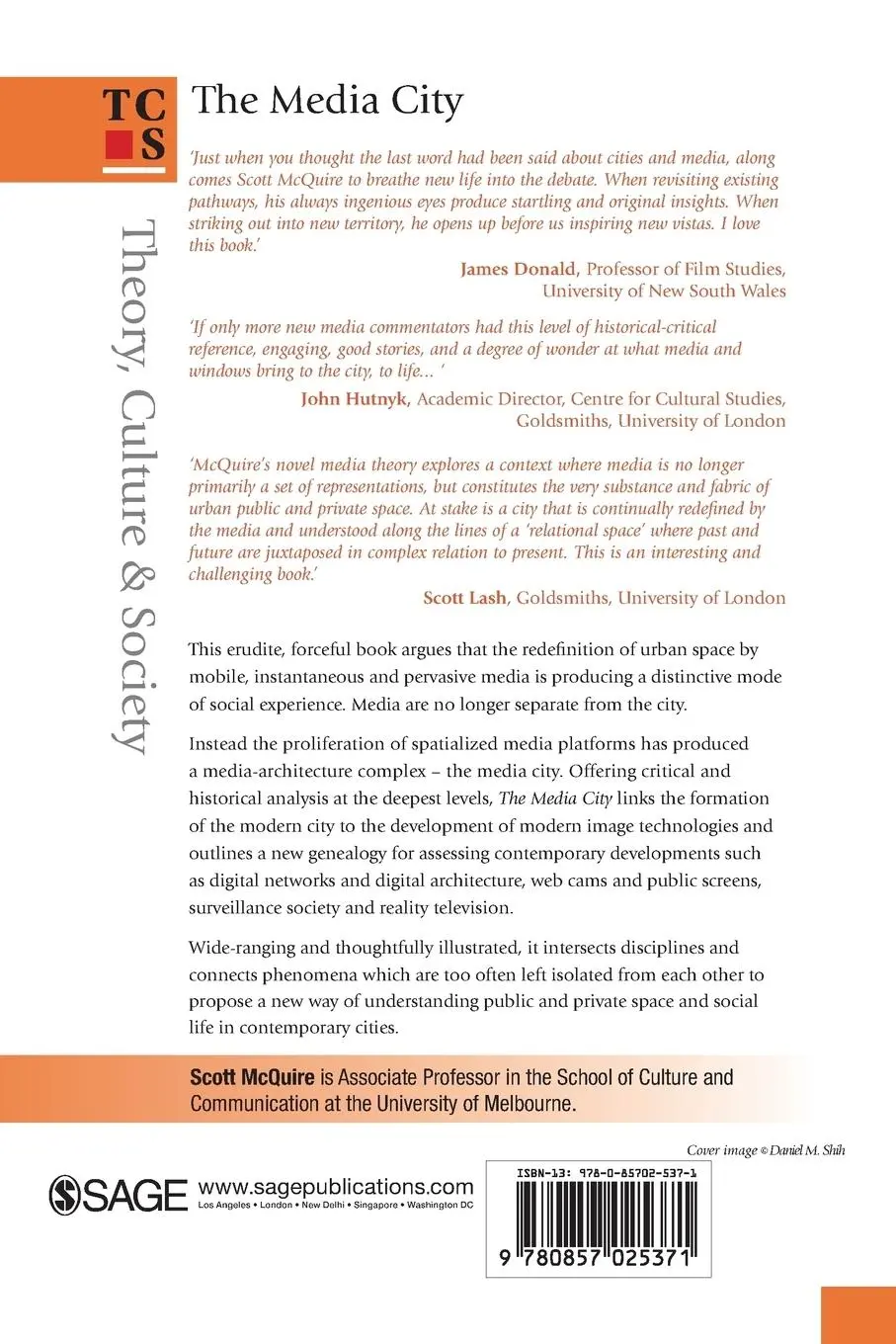Rückseite: 9780857025371 | The Media City | Media, Architecture and Urban Space | Scott Mcquire