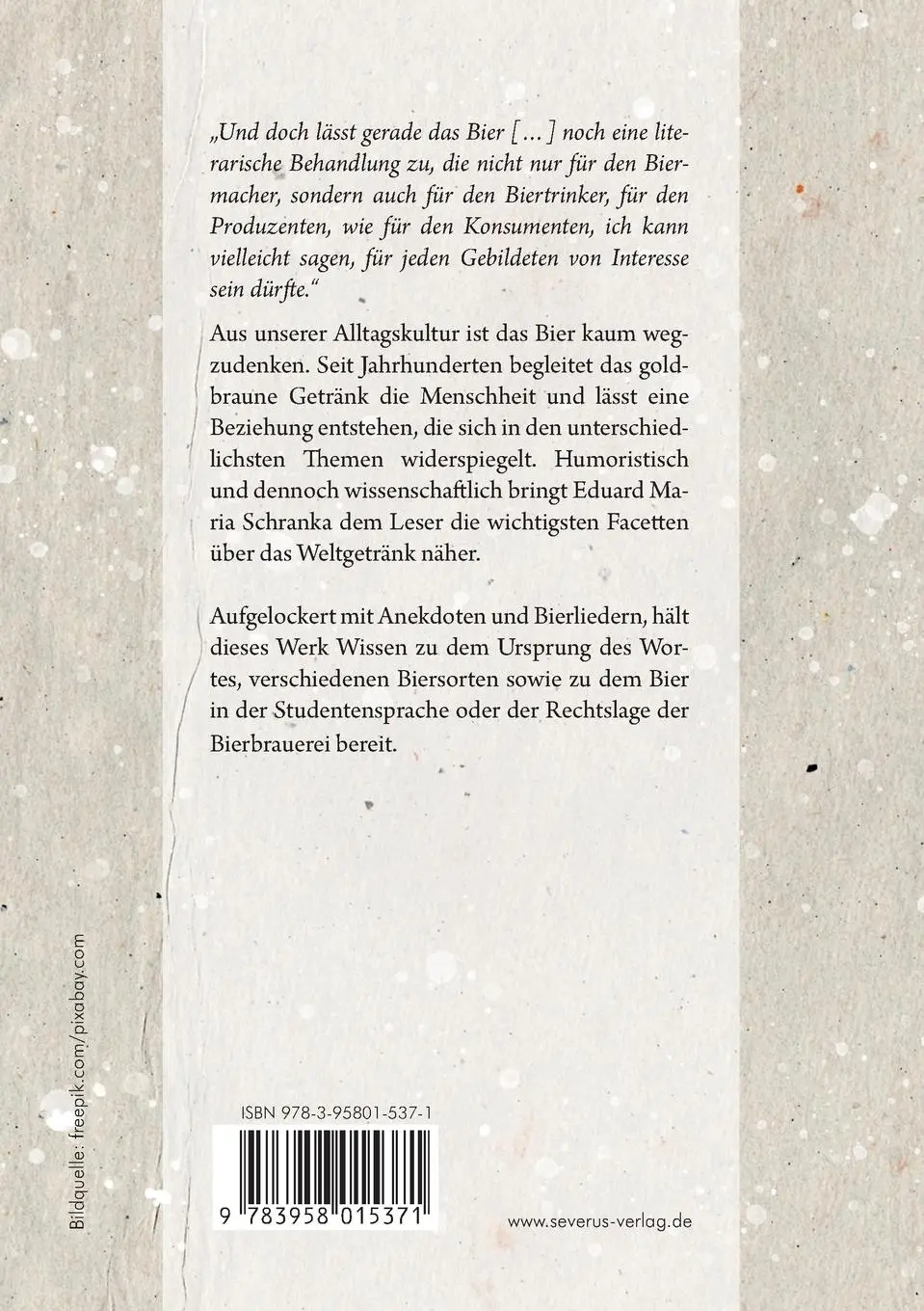 Rückseite: 9783958015371 | Ein Buch vom Bier | Eine (humoristische) historische Untersuchung