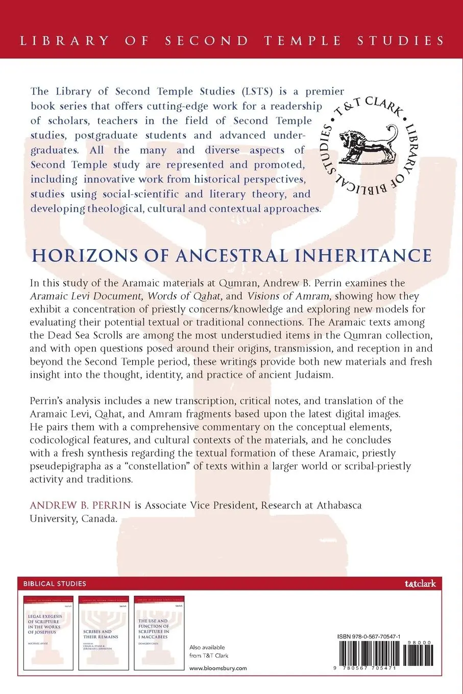 Rückseite: 9780567705471 | Horizons of Ancestral Inheritance | Andrew B. Perrin | Taschenbuch