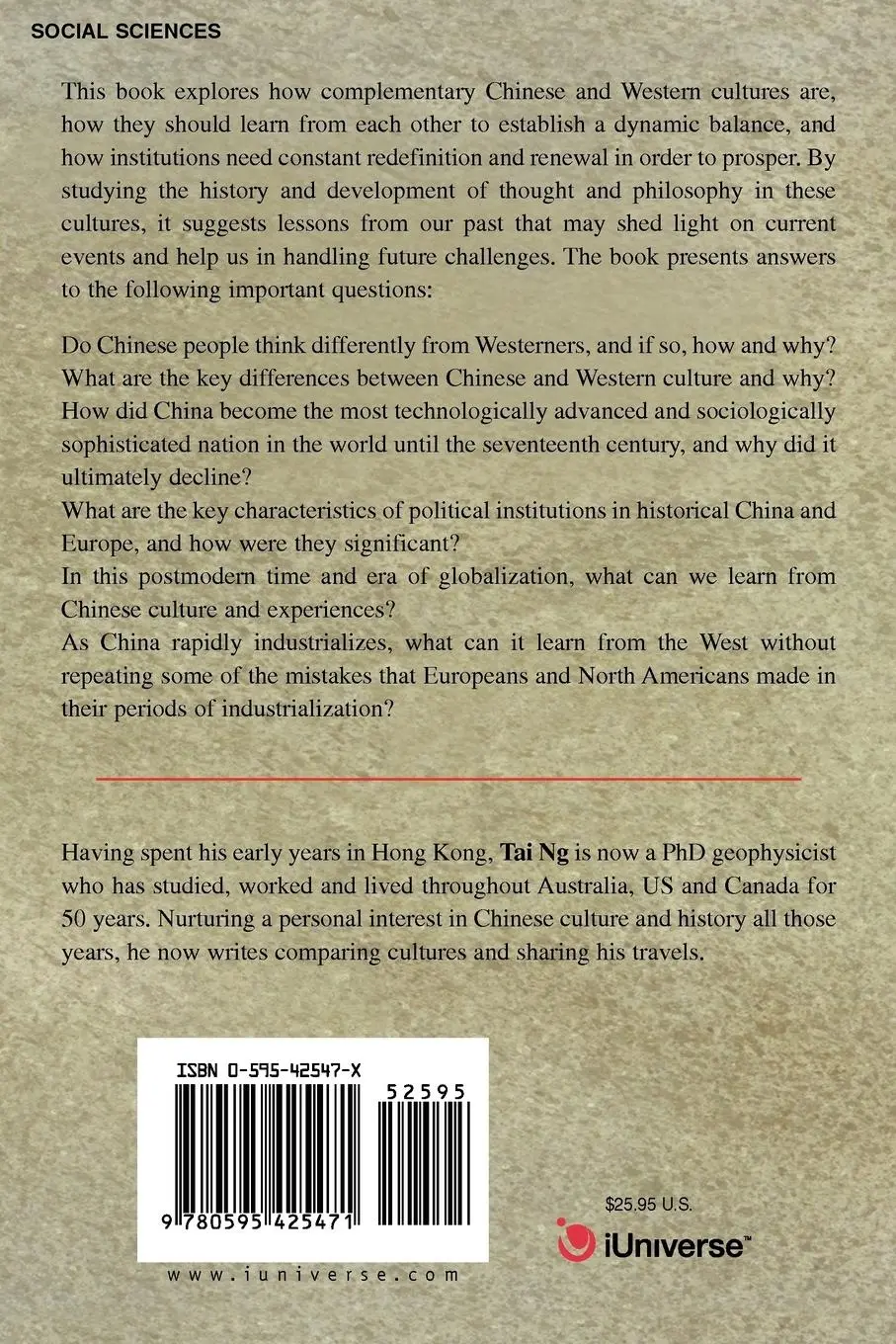 Rückseite: 9780595425471 | Chinese Culture, Western Culture | Why must we learn from each other?