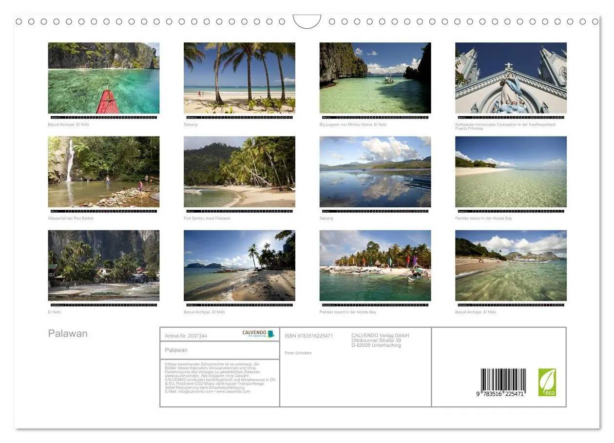 Bild: 9783516225471 | Palawan (Wandkalender 2026 DIN A3 quer), CALVENDO Monatskalender