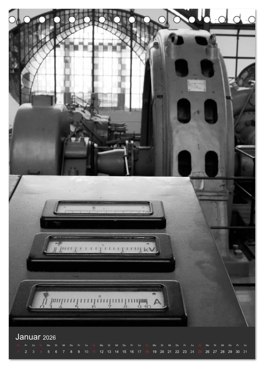 Bild: 9783516465471 | Industrieästhetik in Schwarz-Weiss (Tischkalender 2026 DIN A5...