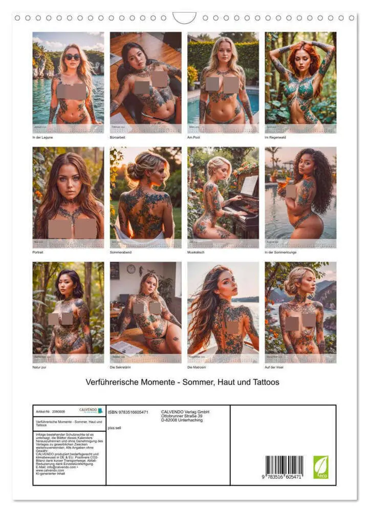 Bild: 9783516605471 | Verführerische Momente - Sommer, Haut und Tattoos (Wandkalender...
