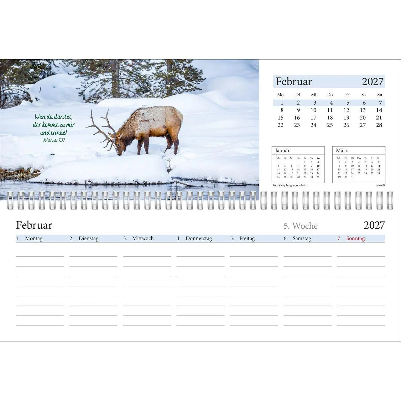 Bild: 9783754825471 | In deine Hand leg ich den Tag 2027 | Wochen-Tischkalender | Kalender