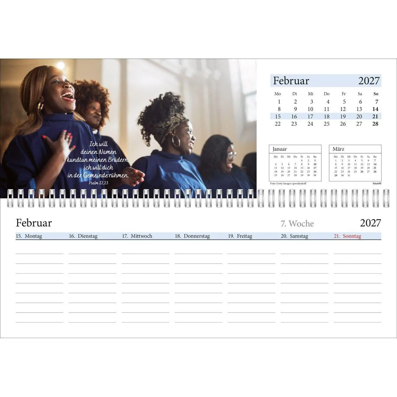 Bild: 9783754825471 | In deine Hand leg ich den Tag 2027 | Wochen-Tischkalender | Kalender