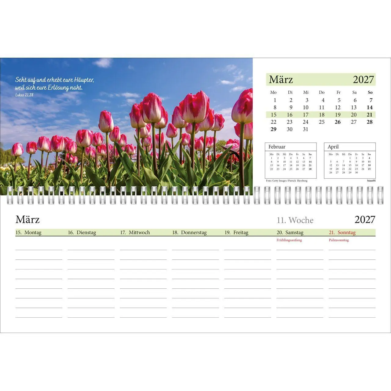 Bild: 9783754825471 | In deine Hand leg ich den Tag 2027 | Wochen-Tischkalender | Kalender