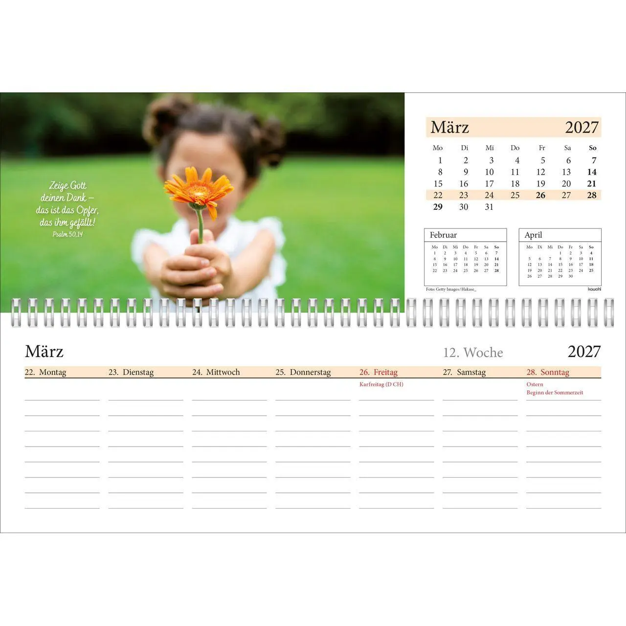 Bild: 9783754825471 | In deine Hand leg ich den Tag 2027 | Wochen-Tischkalender | Kalender
