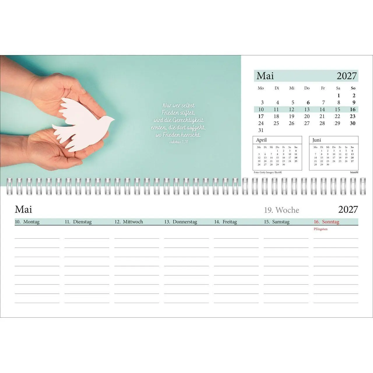 Bild: 9783754825471 | In deine Hand leg ich den Tag 2027 | Wochen-Tischkalender | Kalender