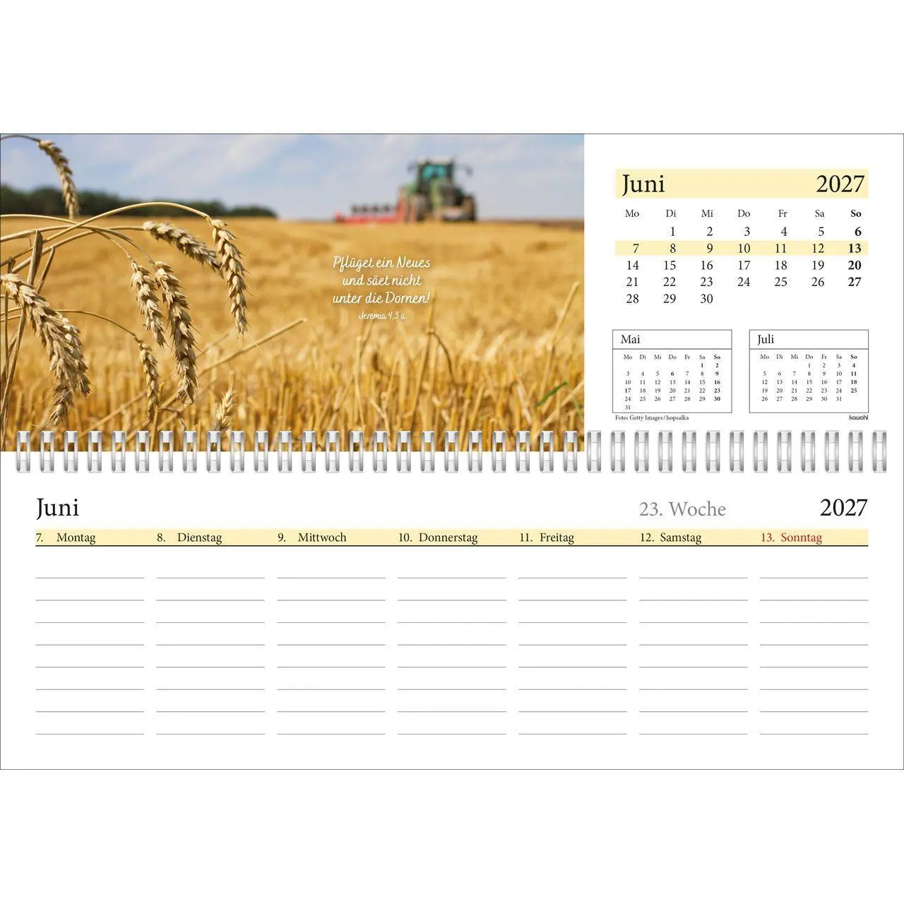 Bild: 9783754825471 | In deine Hand leg ich den Tag 2027 | Wochen-Tischkalender | Kalender