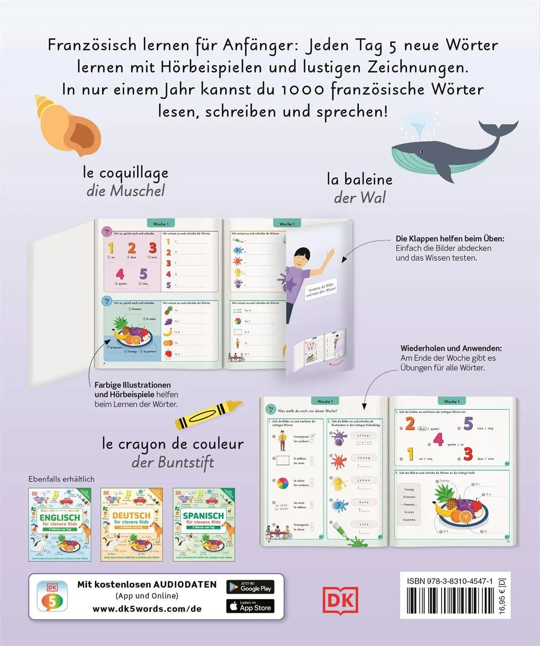 Rückseite: 9783831045471 | Französisch für clevere Kids - 5 Wörter am Tag | DK Verlag - Kids