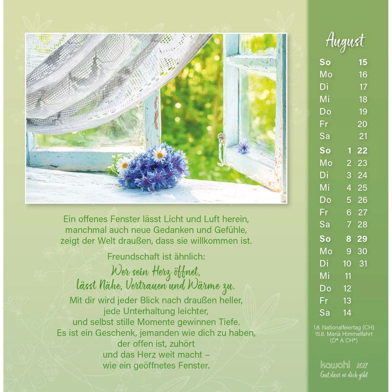 Bild: 9783754815571 | Gut, dass es dich gibt 2027 | Doro Zachmann | Kalender | Spiralbindung