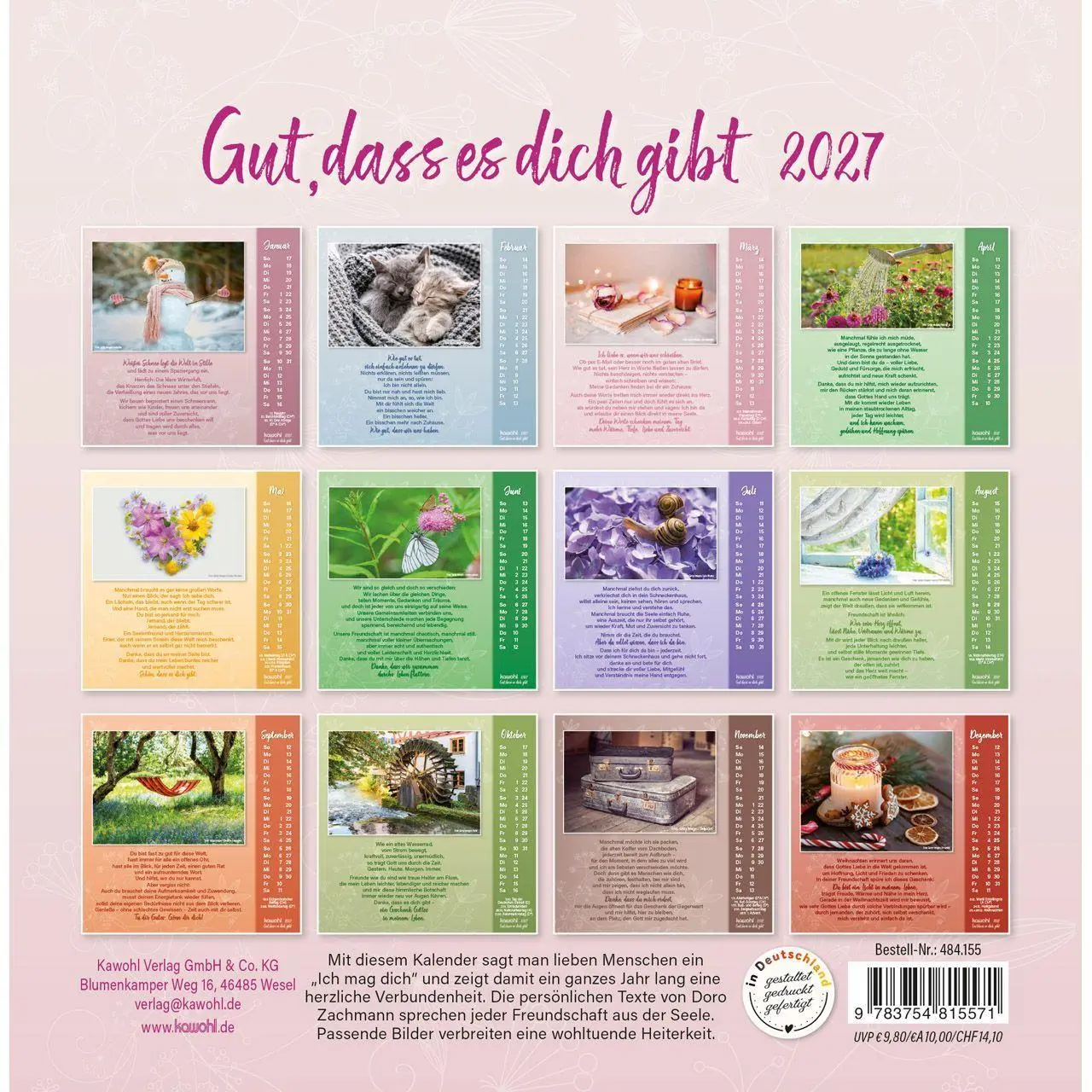 Bild: 9783754815571 | Gut, dass es dich gibt 2027 | Doro Zachmann | Kalender | Spiralbindung