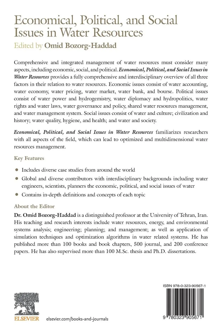 Rückseite: 9780323905671 | Economical, Political, and Social Issues in Water Resources | Buch