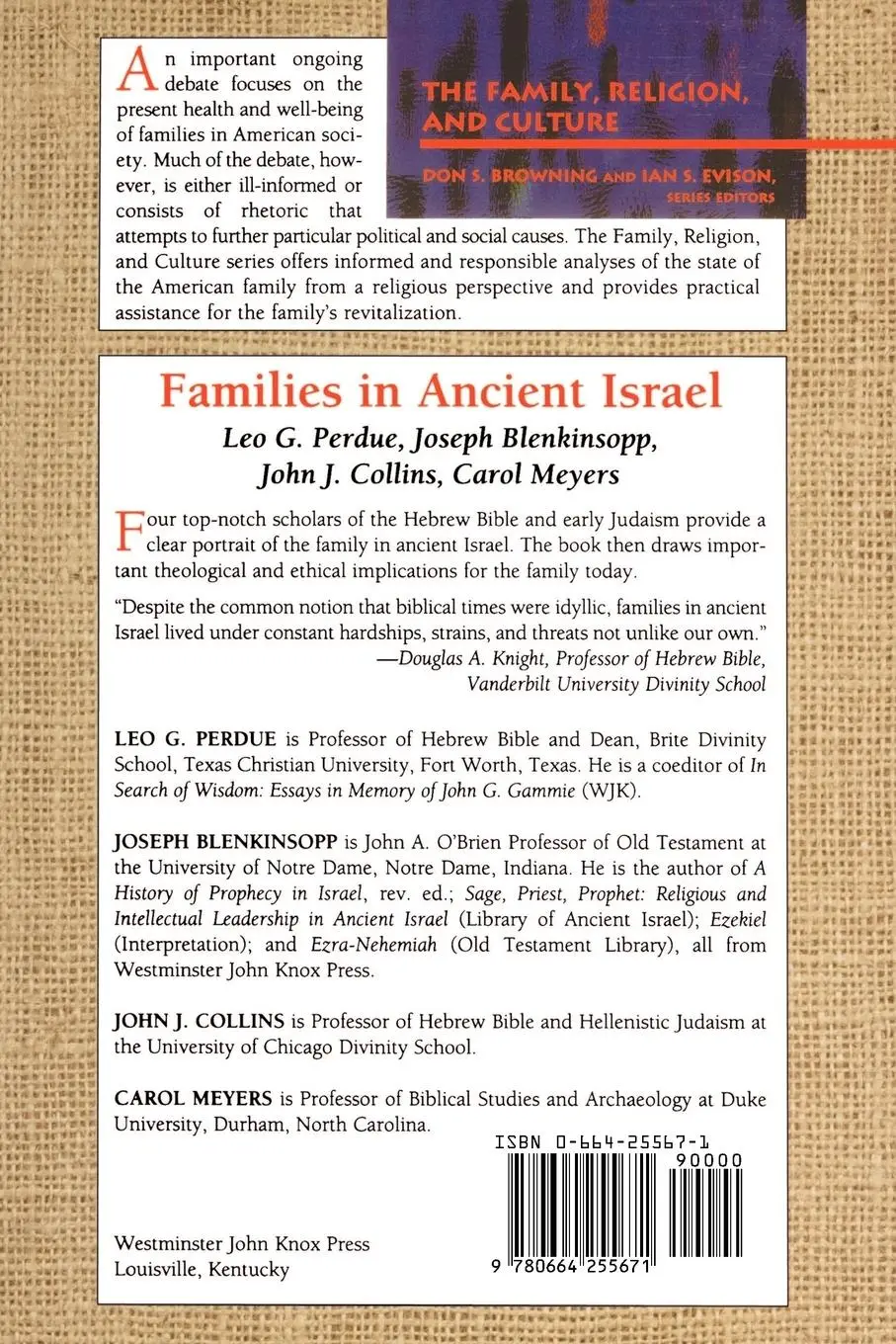 Rückseite: 9780664255671 | Families in Ancient Israel | Leo G. Perdue (u. a.) | Taschenbuch