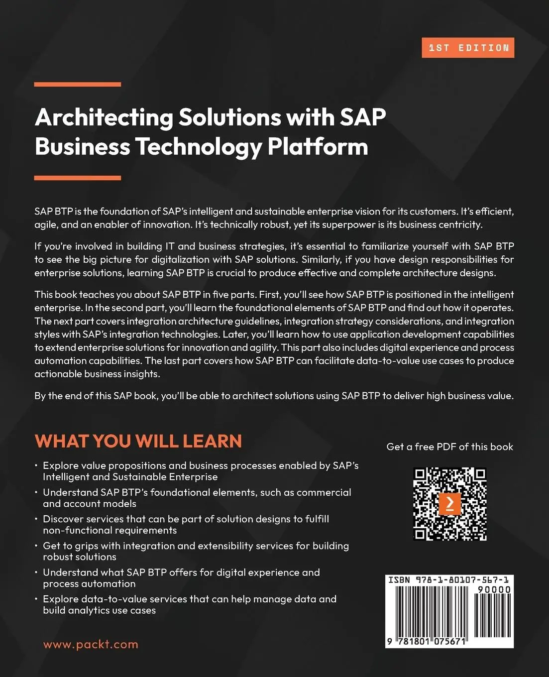 Rückseite: 9781801075671 | Architecting Solutions with SAP Business Technology Platform | Buch