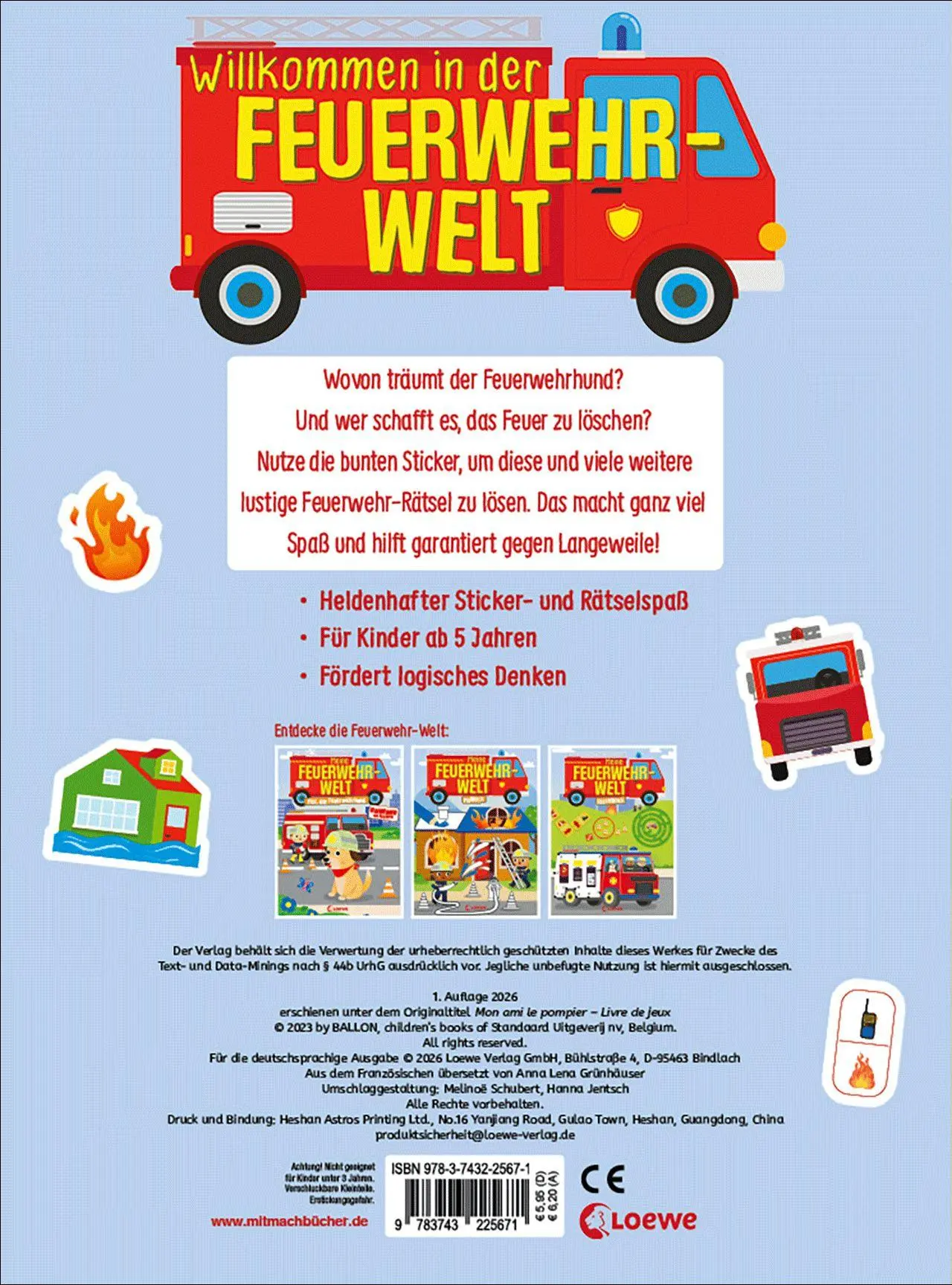 Bild: 9783743225671 | Meine Feuerwehr-Welt - Rätselspaß mit Stickern | Anna Lena Grünhäuser