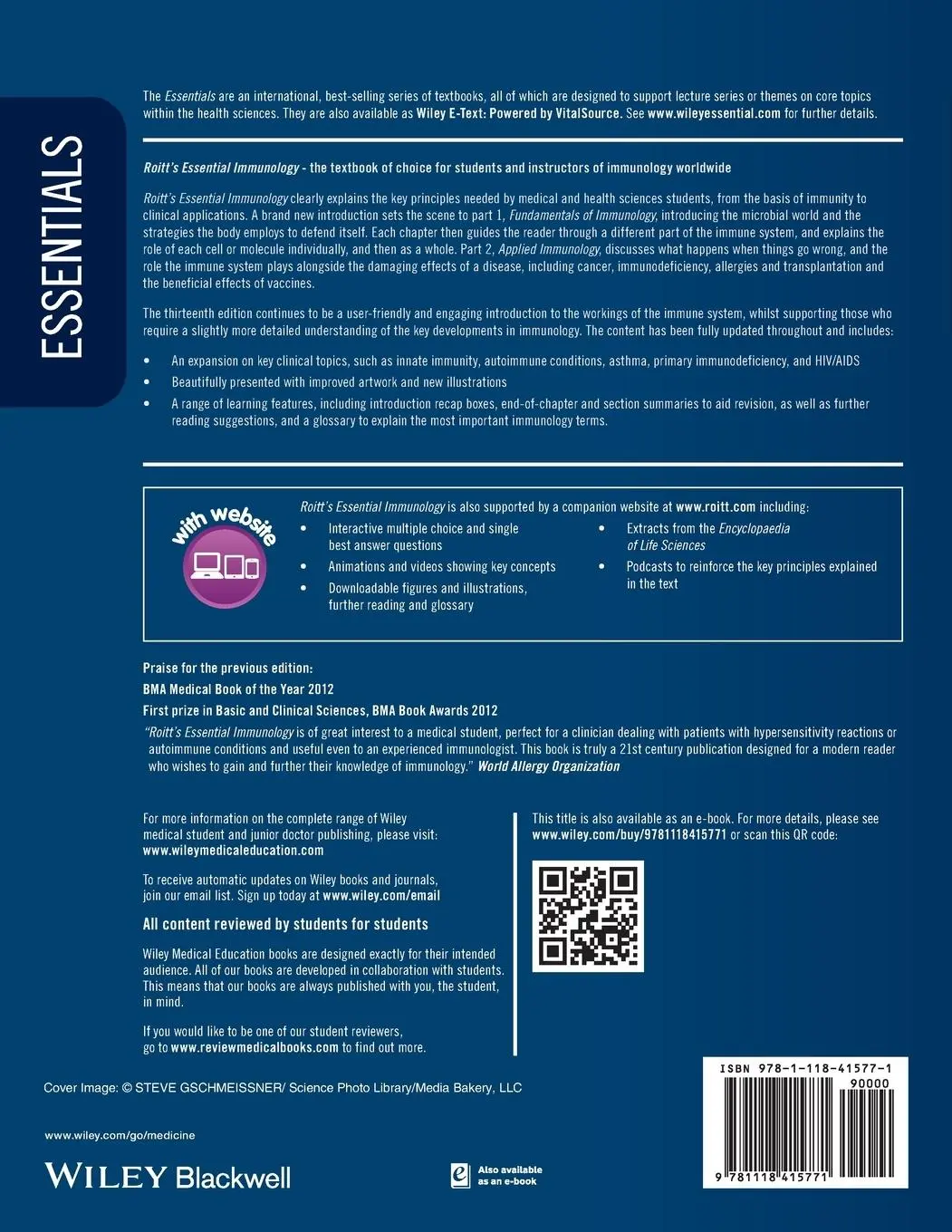 Rückseite: 9781118415771 | Roitt's Essential Immunology | Peter J. Delves (u. a.) | Taschenbuch
