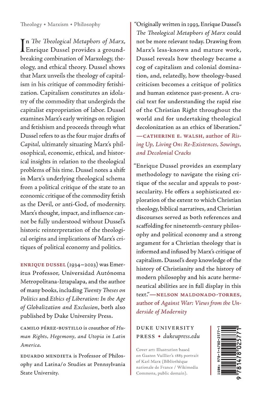 Rückseite: 9781478025771 | The Theological Metaphors of Marx | Enrique Dussel | Taschenbuch