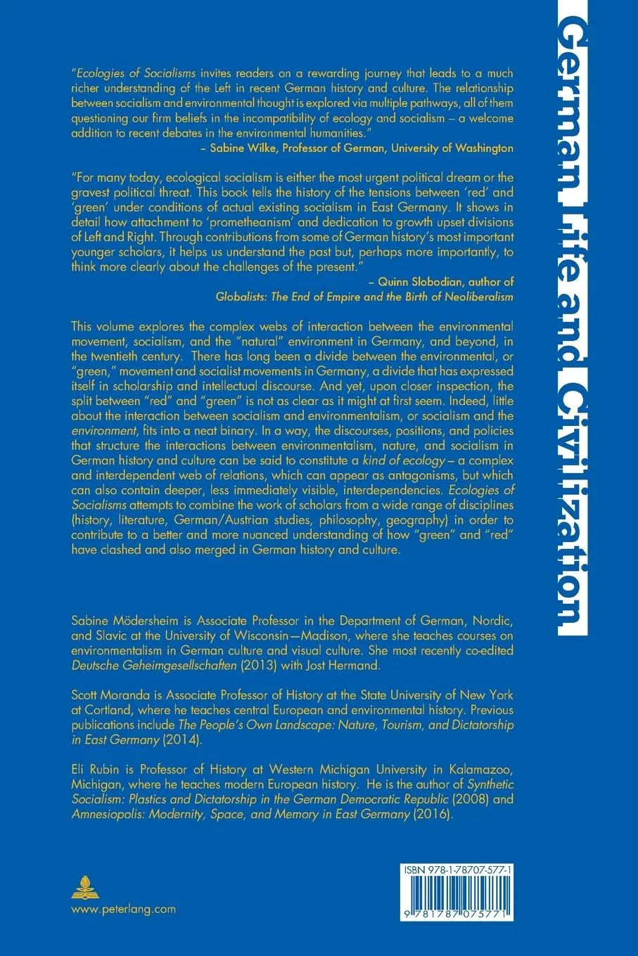 Rückseite: 9781787075771 | Ecologies of Socialisms | Sabine Mödersheim (u. a.) | Taschenbuch