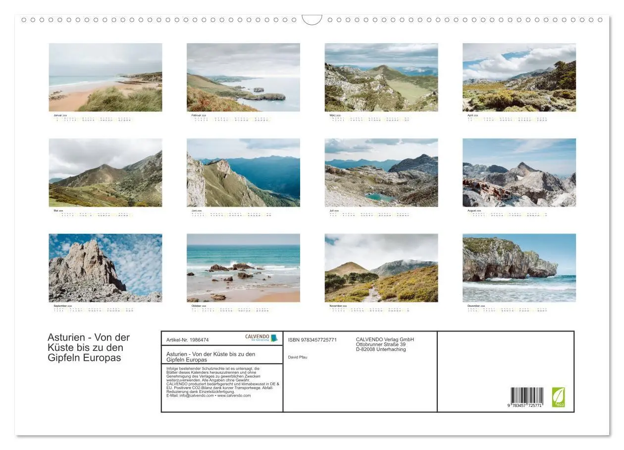 Bild: 9783457725771 | Asturien - Von der Küste bis zu den Gipfeln Europas (Wandkalender...