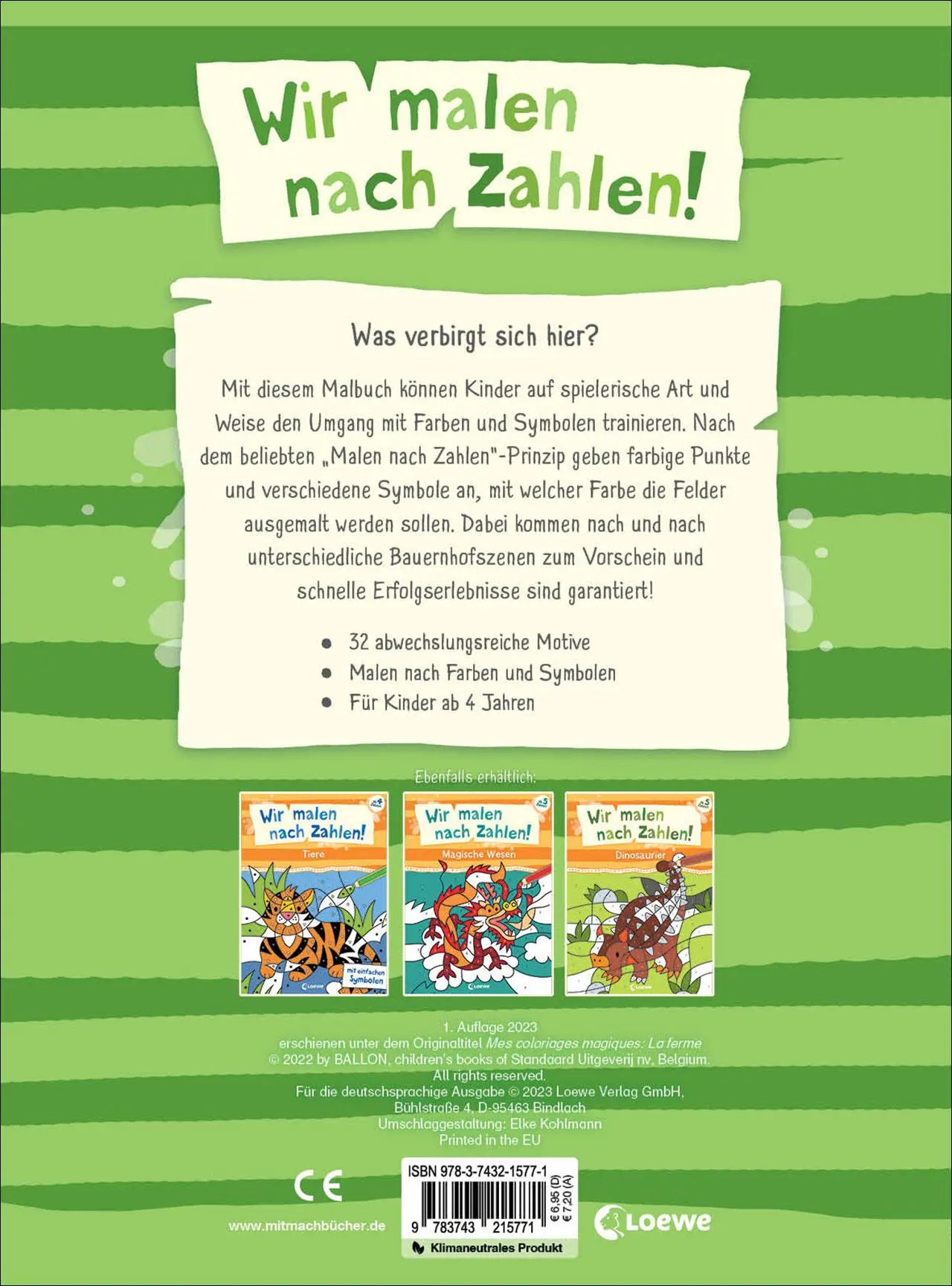Rückseite: 9783743215771 | Wir malen nach Zahlen! - Auf dem Bauernhof | Broschüre | 32 S. | 2023