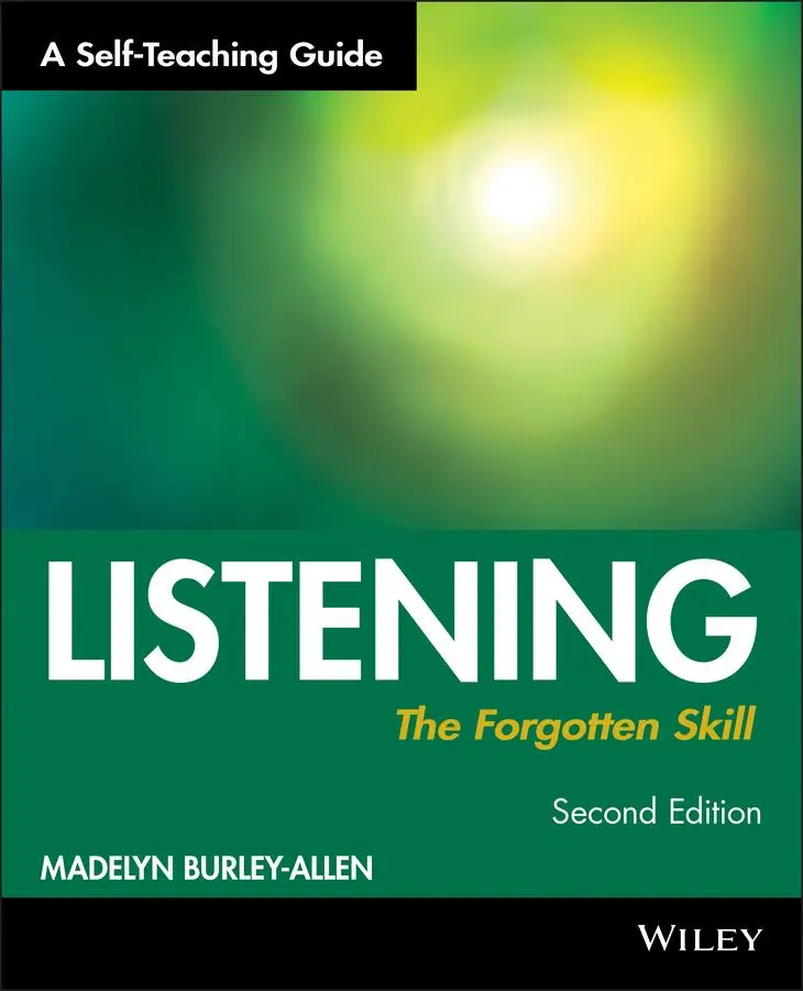 Cover: 9780471015871 | Listening | The Forgotten Skill | Madelyn Burley-Allen | Taschenbuch Cover: 9780471015871 | Listening | The Forgotten Skill | Madelyn Burley-Allen | Taschenbuch
