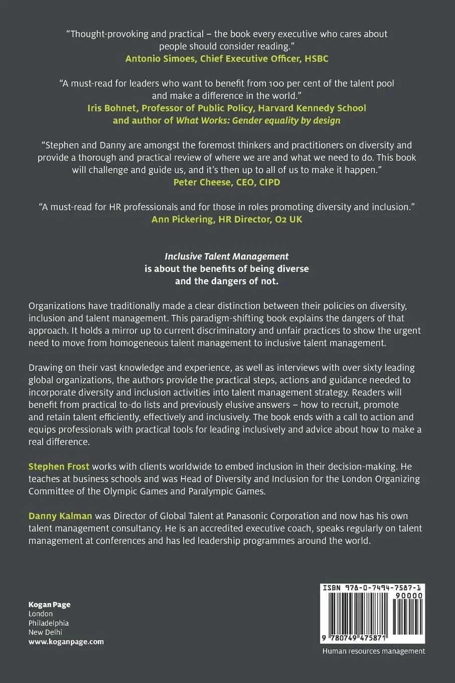 Rückseite: 9780749475871 | Inclusive Talent Management | Stephen Frost (u. a.) | Taschenbuch