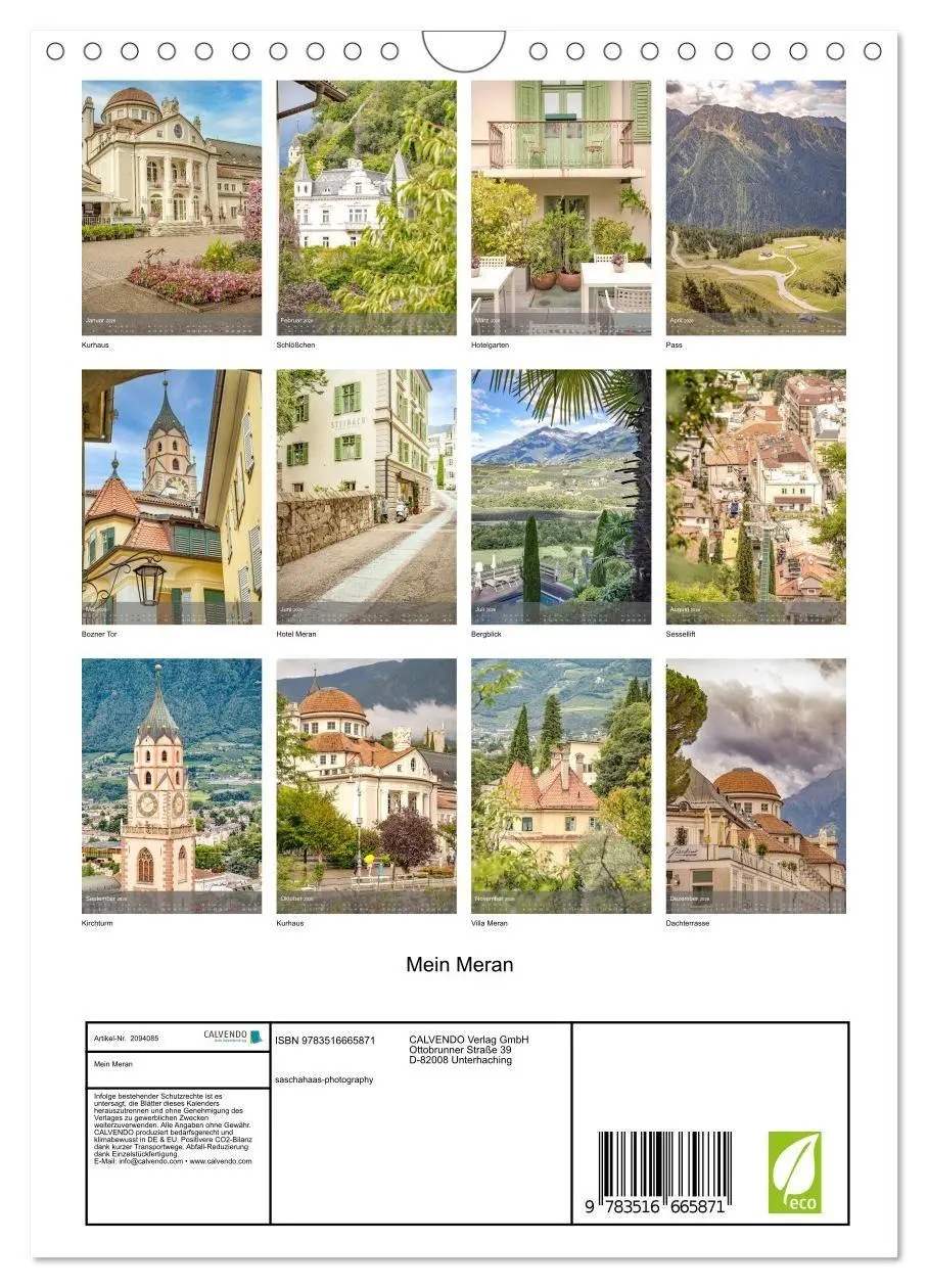 Bild: 9783516665871 | Mein Meran (Wandkalender 2026 DIN A4 hoch), CALVENDO Monatskalender