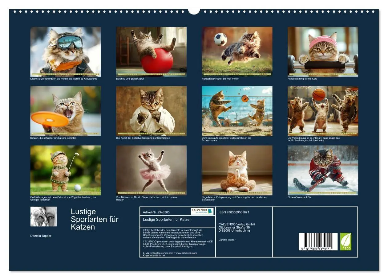 Bild: 9783569065871 | Lustige Sportarten für Katzen (hochwertiger Premium Wandkalender...