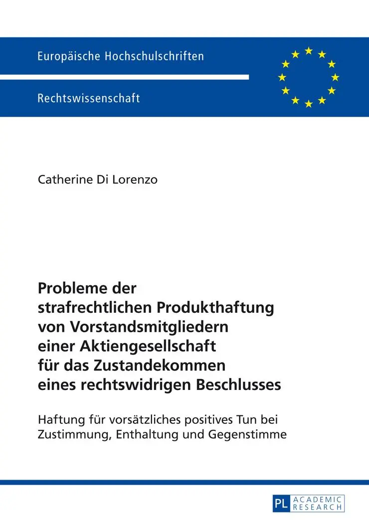 Cover: 9783631645871 | Probleme der strafrechtlichen Produkthaftung von...
