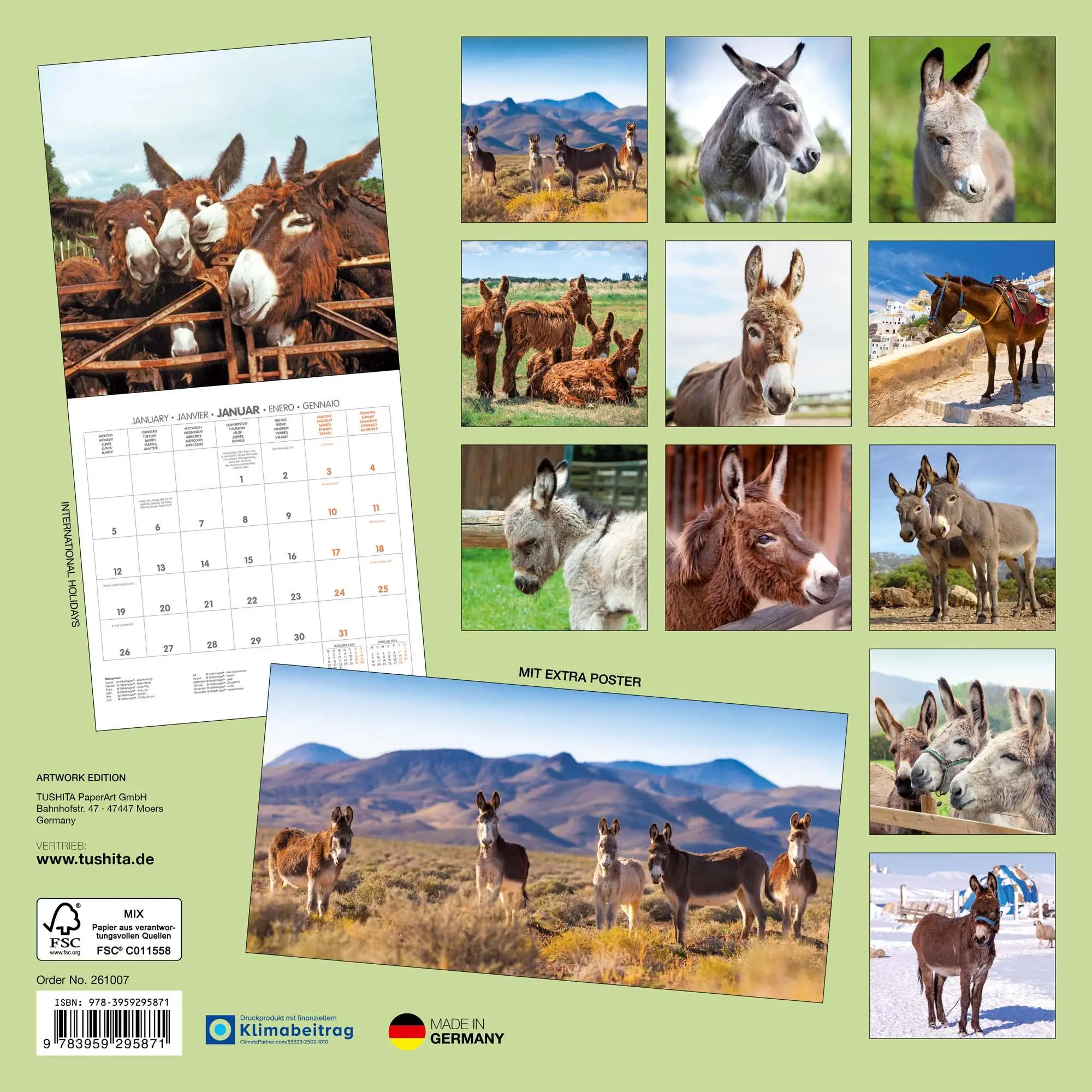 Rückseite: 9783959295871 | Esel/Donkey 2026 | Kalender 2026 | Kalender | Artwork Edition | 28 S.