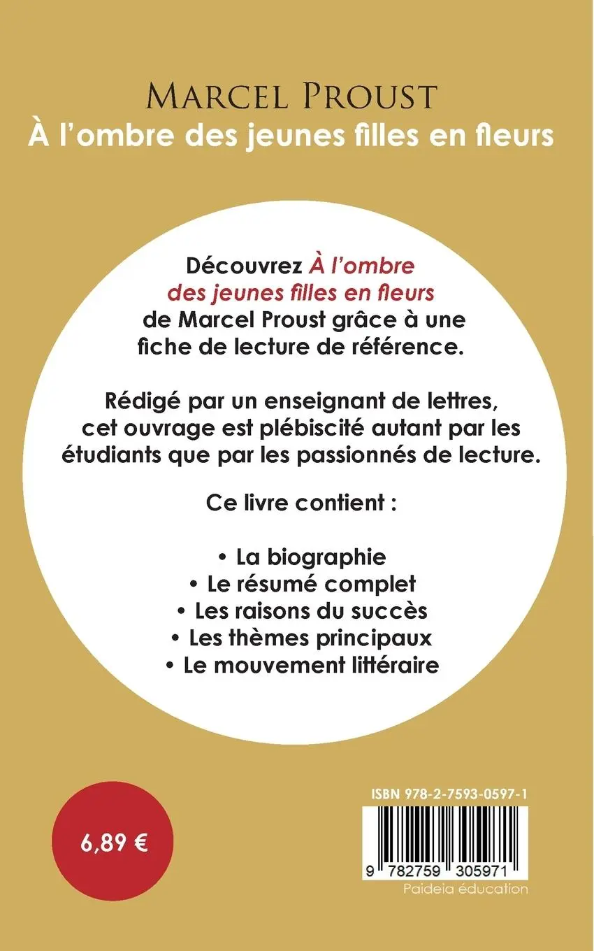 Rückseite: 9782759305971 | Fiche de lecture À l'ombre des jeunes filles en fleurs (Étude...