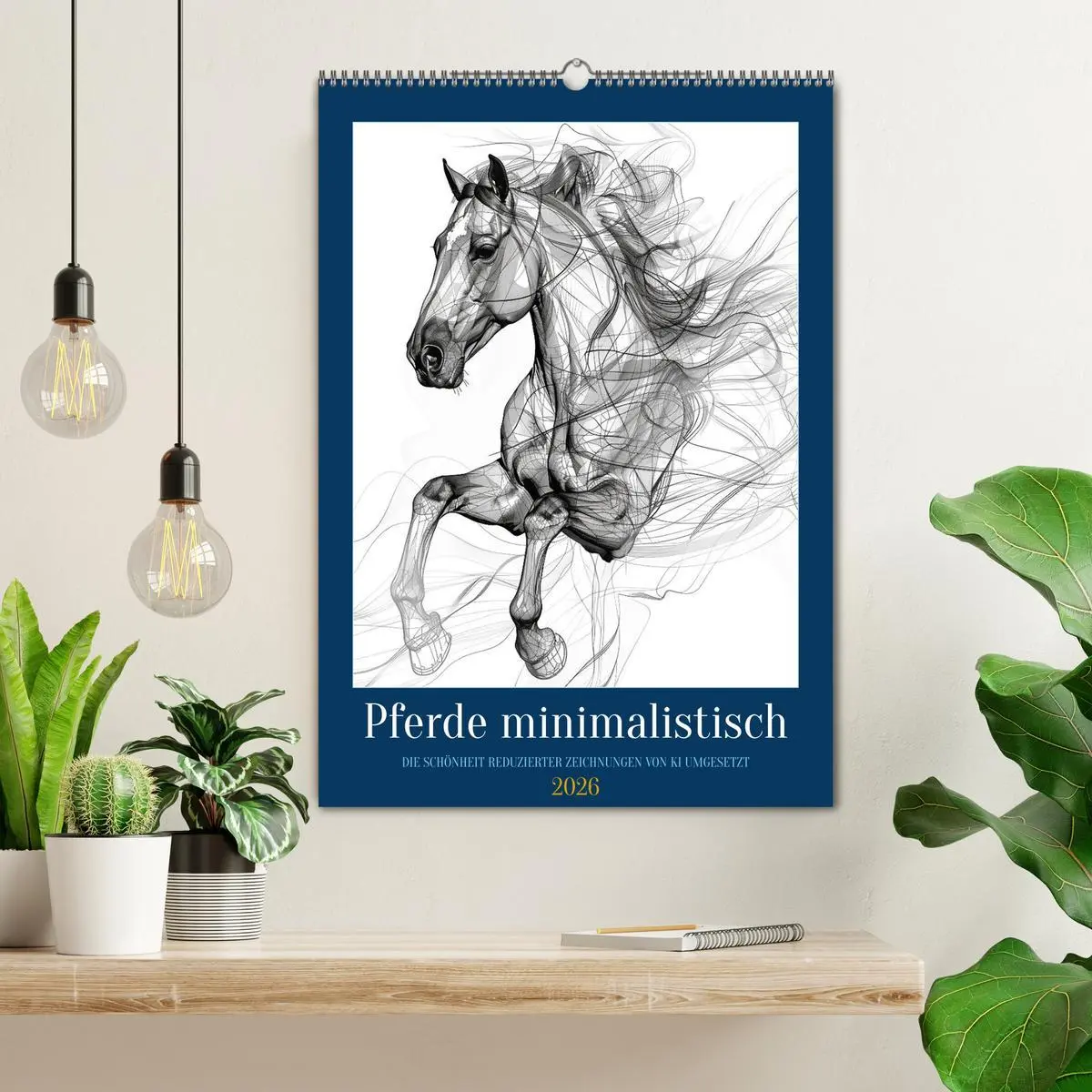 Bild: 9783516275971 | Pferde minimalistisch (Wandkalender 2026 DIN A2 hoch), CALVENDO...